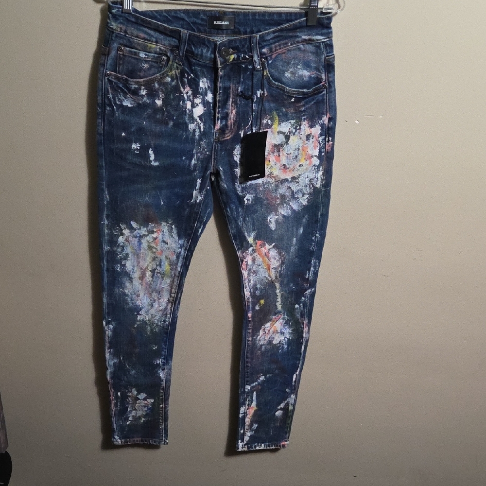 Trendy Paint-Splatter Skinny Jeans